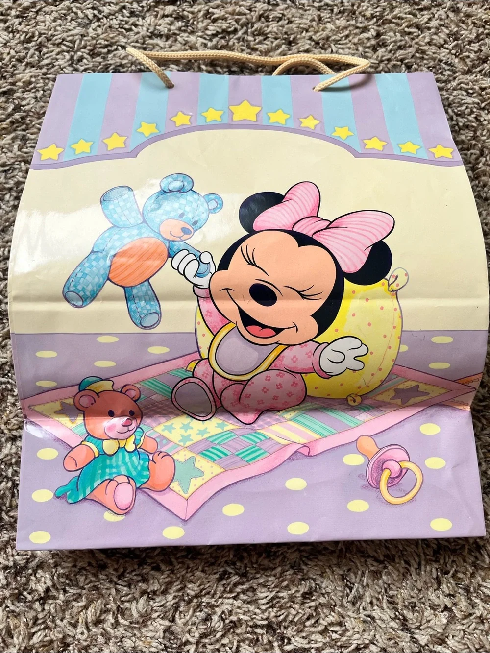 Vintage Y2K Disney Baby Minnie and Mickey Gift Bag